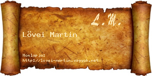 Lövei Martin névjegykártya