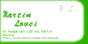 martin lovei business card